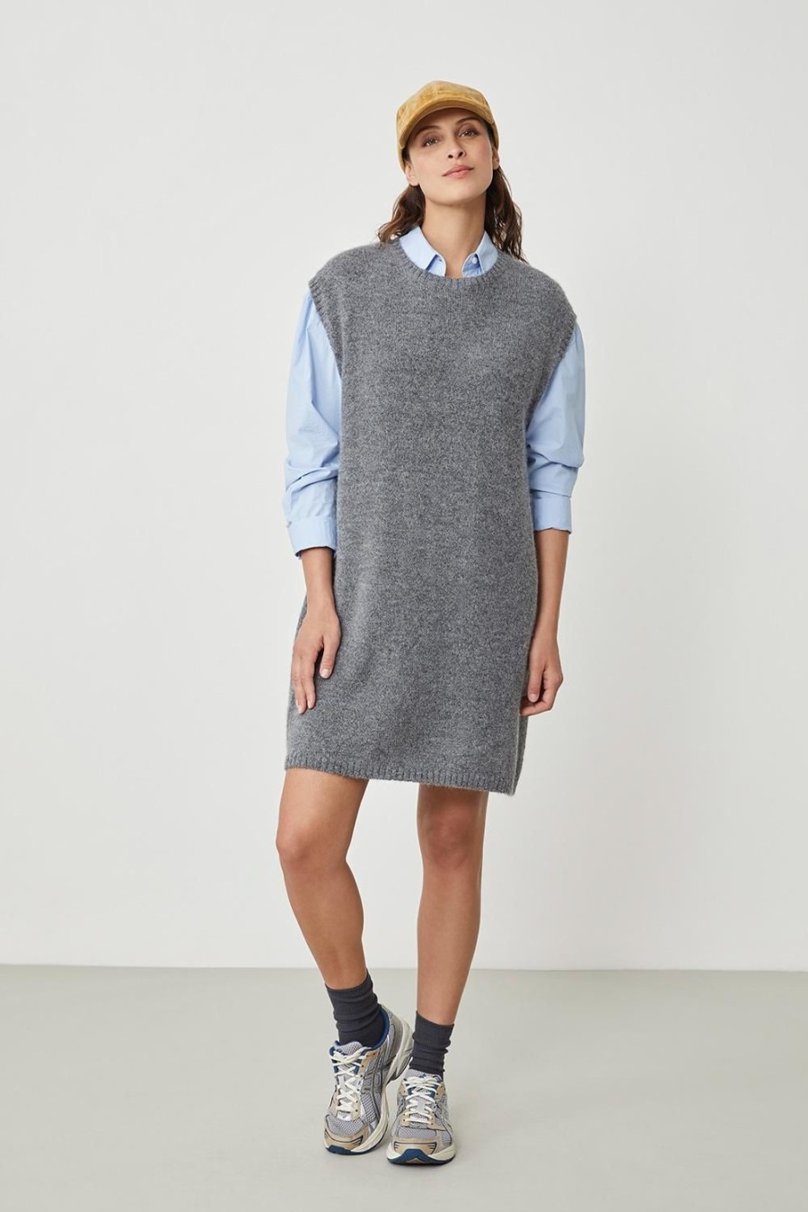 Femme Harris Wilson | Robe Myrella Gris Anthracite Chine