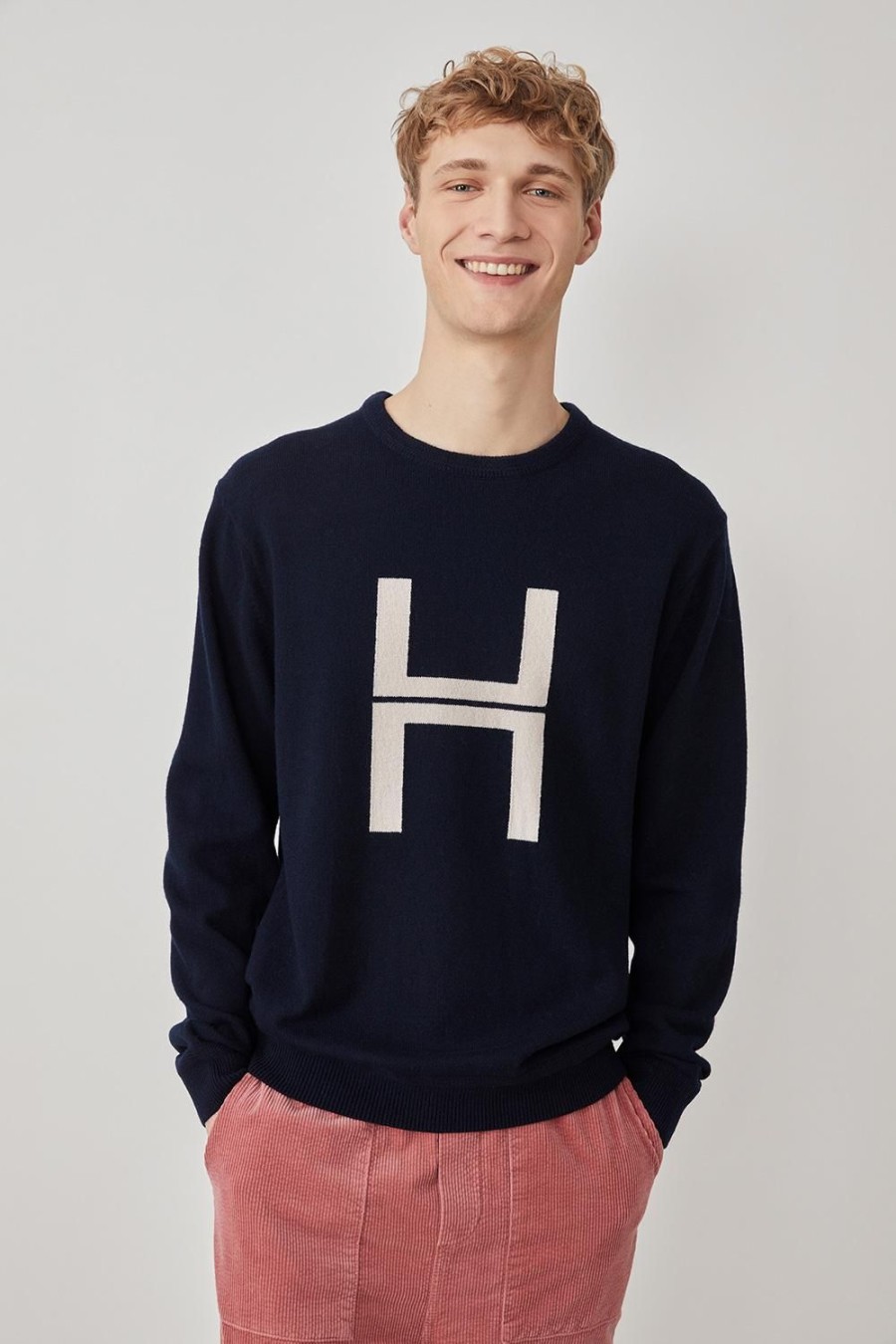 Homme Harris Wilson | Pull Romualdus 100% Lambswool Marine