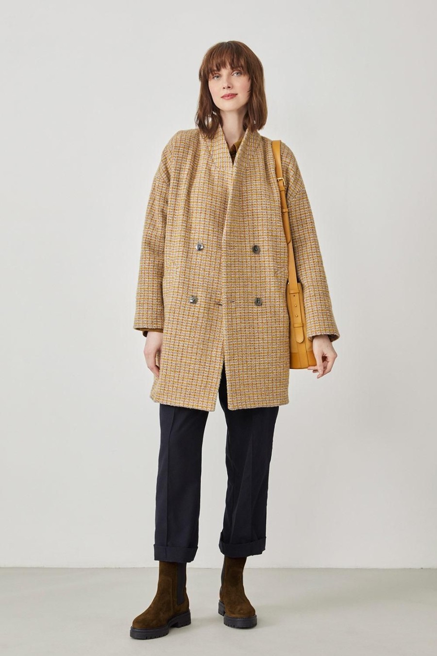 Femme Harris Wilson | Manteau Asia Orange Car Pistache