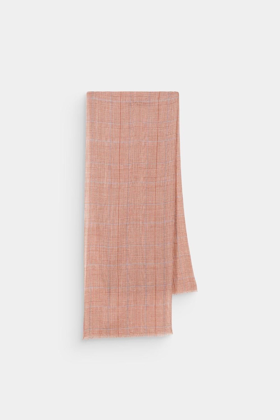 Femme Harris Wilson | Foulard Yaelle Orange 100% Laine Pied De Poule