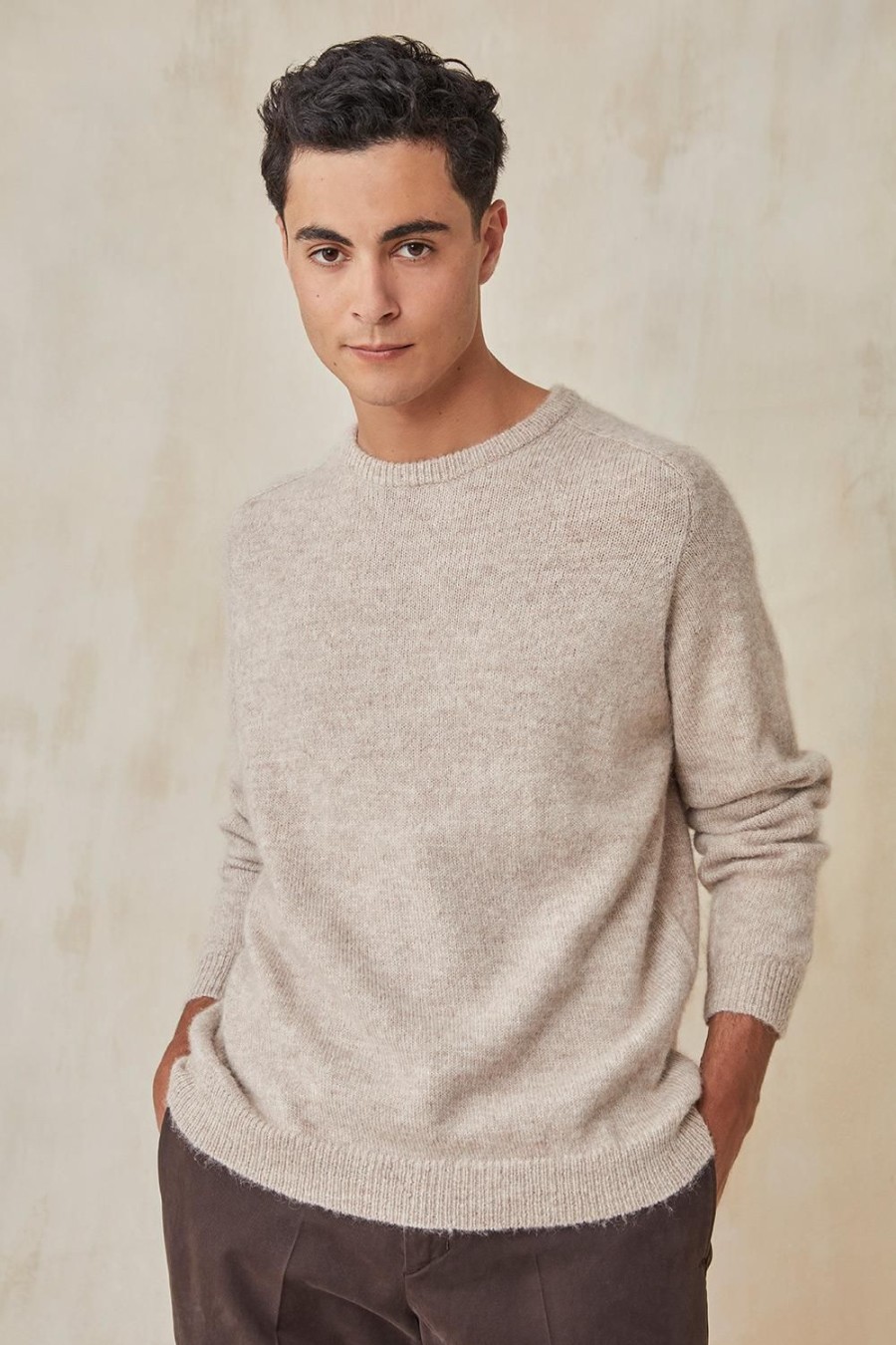 Homme Harris Wilson | Pull Ronald Beige Mastic Chine