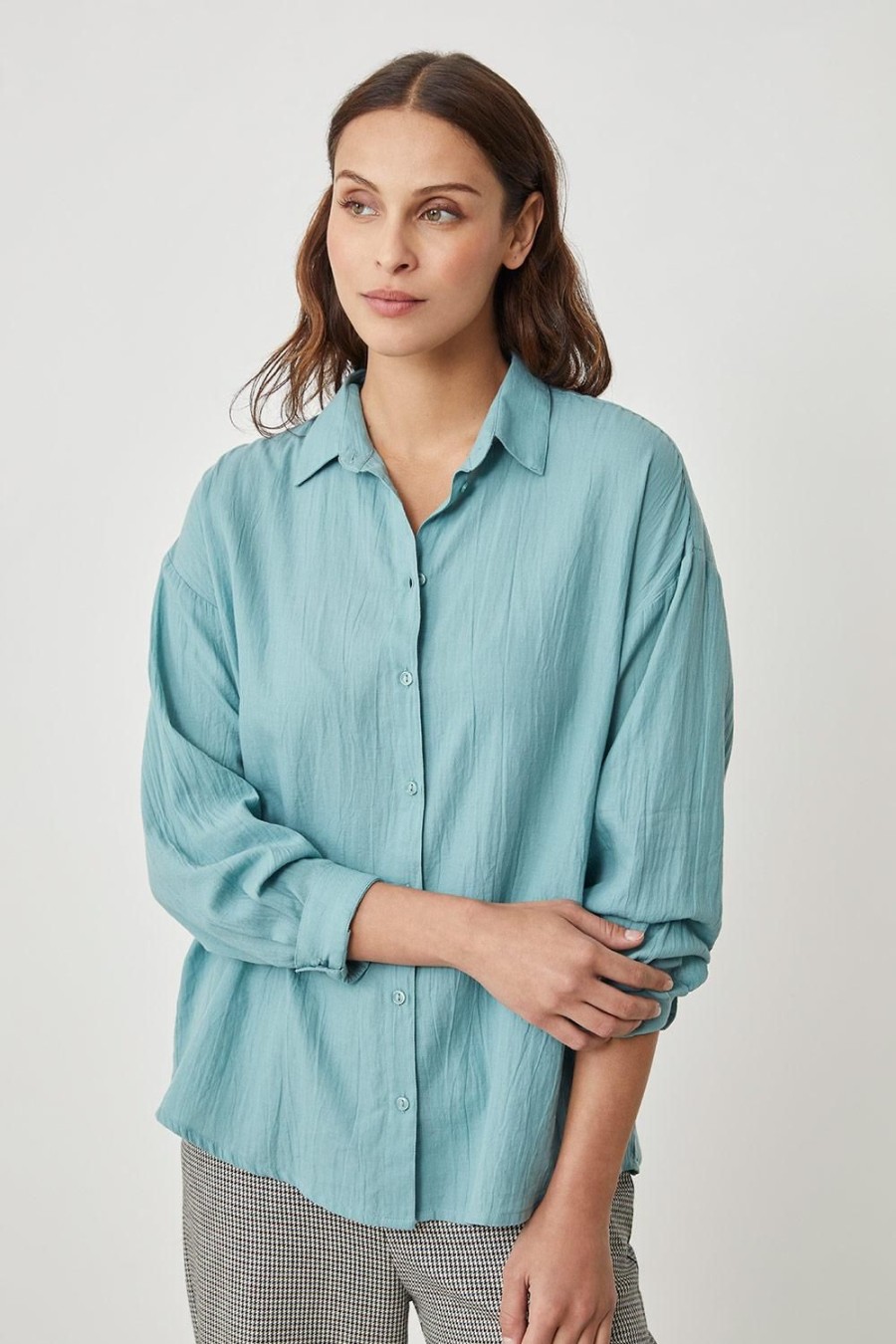 Femme Harris Wilson | Chemise Aimi Bleu 100% Coton Jade