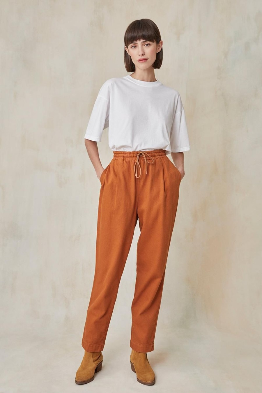 Femme Harris Wilson | Pantalon Acelia Orange 100% Coton Epice