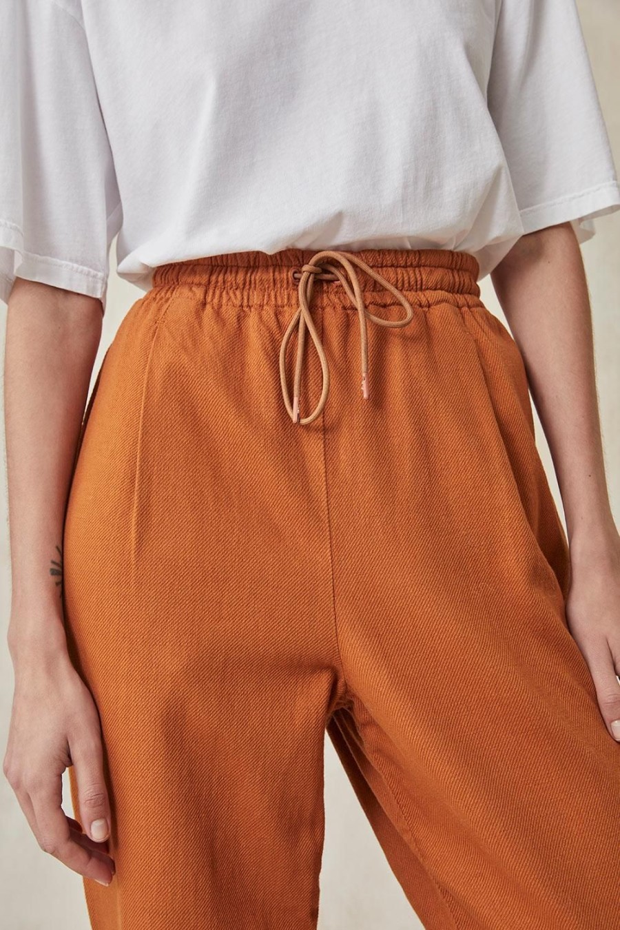 Femme Harris Wilson | Pantalon Acelia Orange 100% Coton Epice