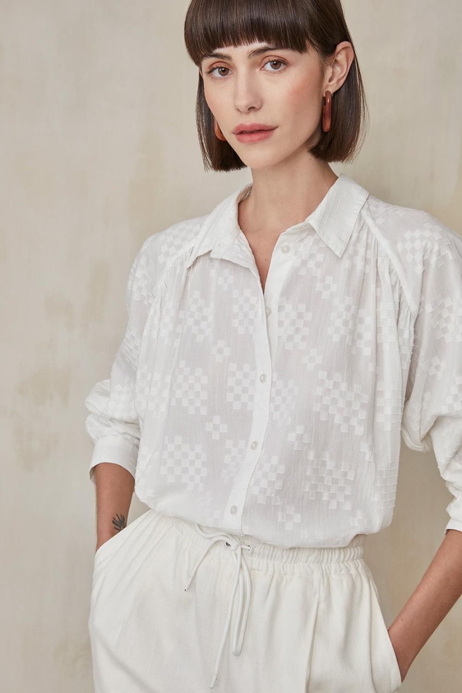 Femme Harris Wilson | Chemise Aidi Blanc 100% Coton Ecru