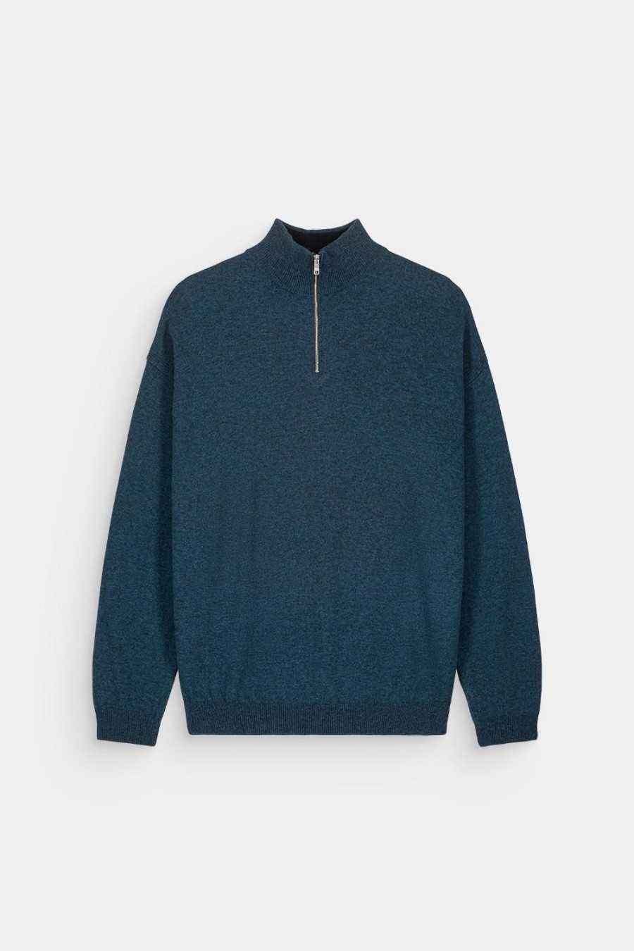 Homme Harris Wilson | Pull Romain Bleu 100% Lambswool Prusse Chine