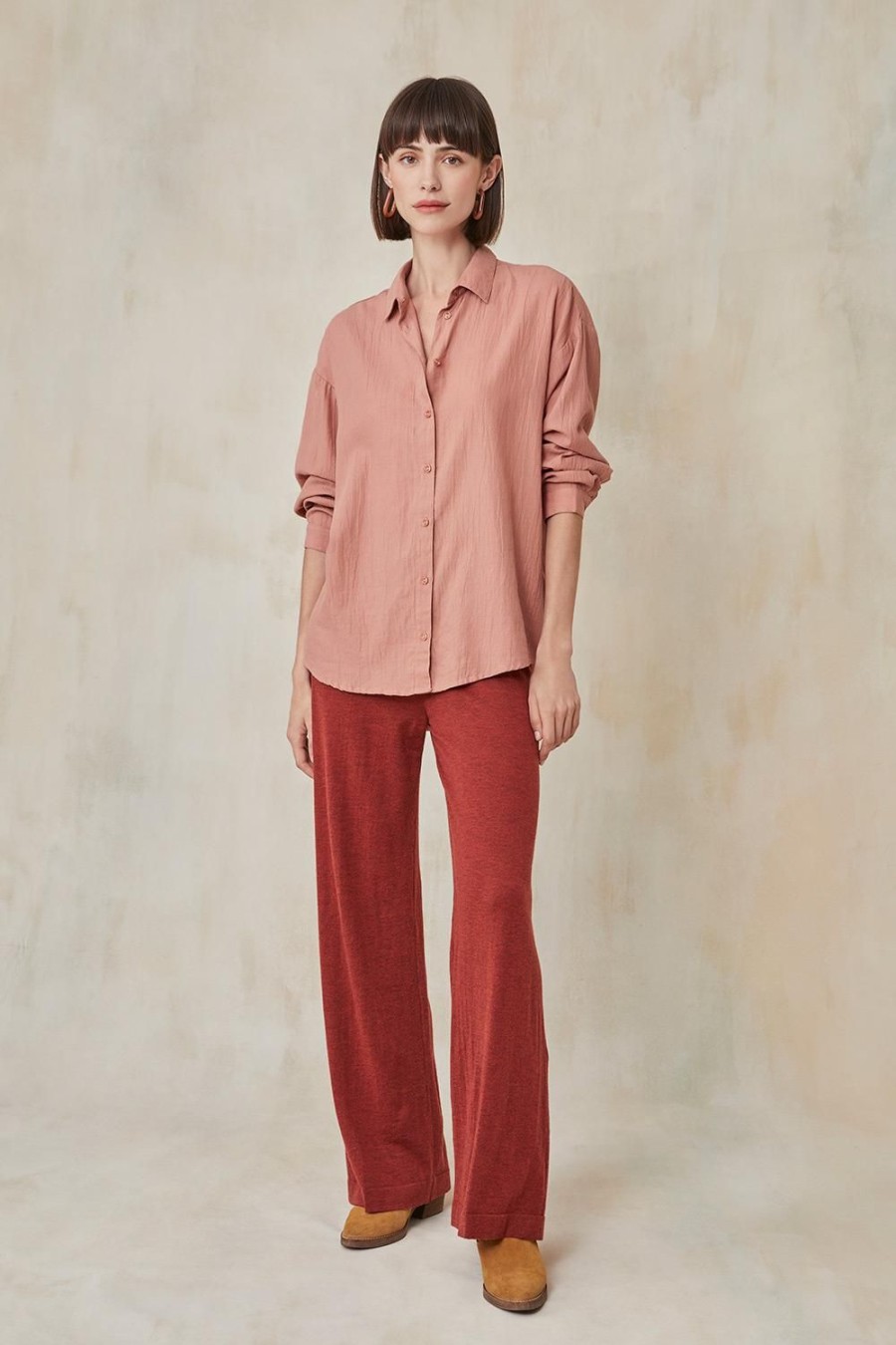 Femme Harris Wilson | Chemise Aimi Rose 100% Coton Argile