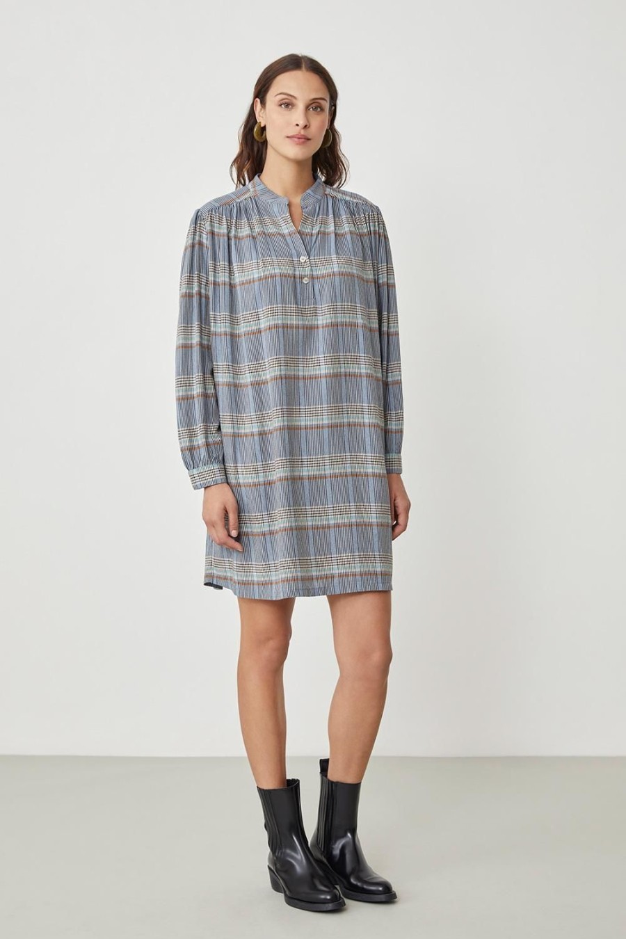 Femme Harris Wilson | Robe Audrey Imprimee Bleu Car Baltique