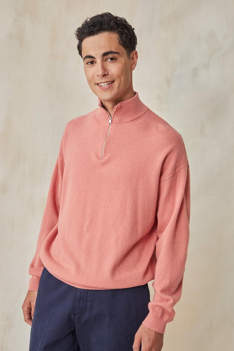 Homme Harris Wilson | Pull Romain Rose 100% Lambswool Litchi