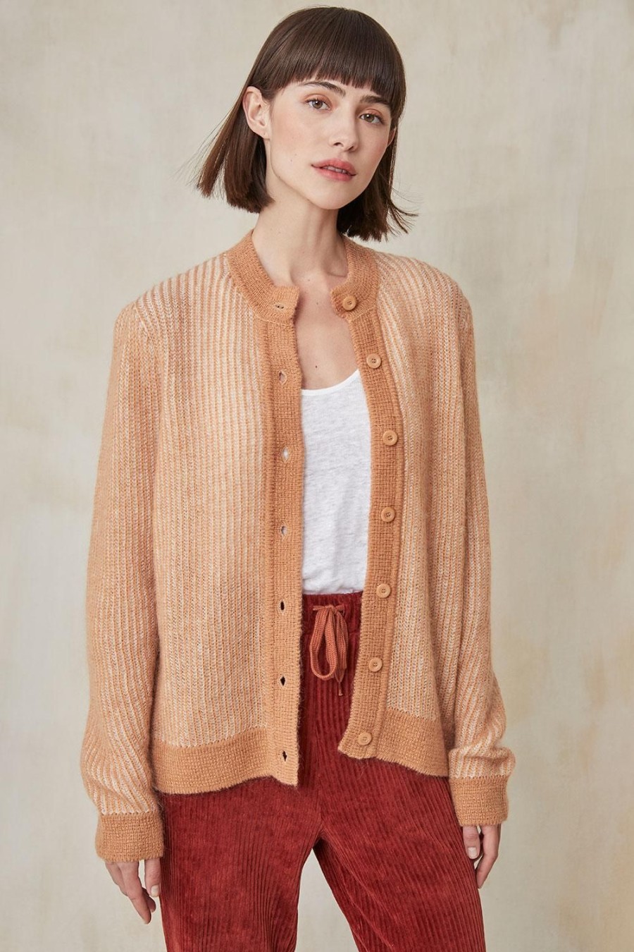 Femme Harris Wilson | Gilet Maelys Blush/Ecru