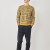 Homme Harris Wilson | Pull Romano Jaune 100% Lambswool Jacquard Citronnelle