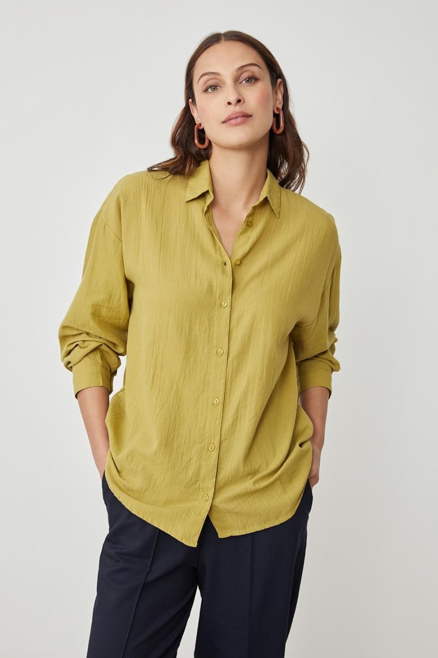 Femme Harris Wilson | Chemise Aimi Vert 100% Coton Pistache