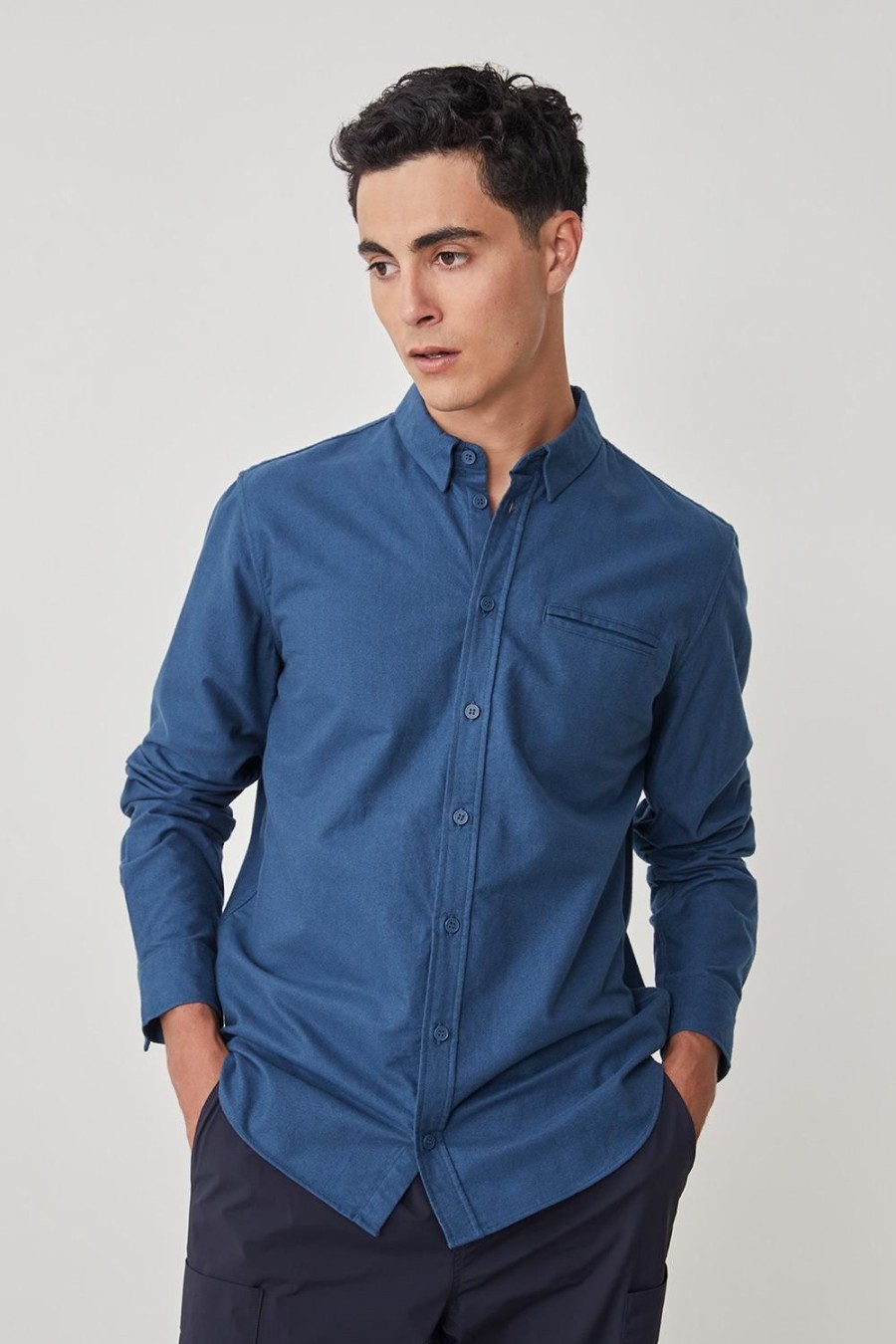 Homme Harris Wilson | Chemise Bastien Bleu 100% Coton Prusse