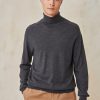 Homme Harris Wilson | Pull Remington Gris 100% Laine Merinos Anthracite Chine