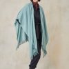 Femme Harris Wilson | Poncho Yasmine Bleu 100% Laine Jade