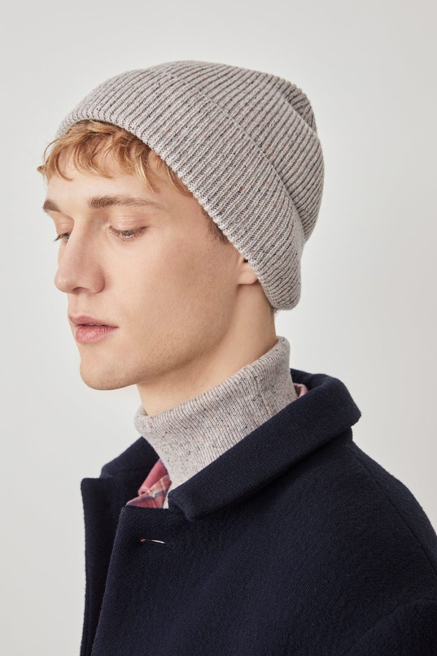 Homme Harris Wilson | Bonnet Proust Gris 100% Laine Merinos Gris Chine